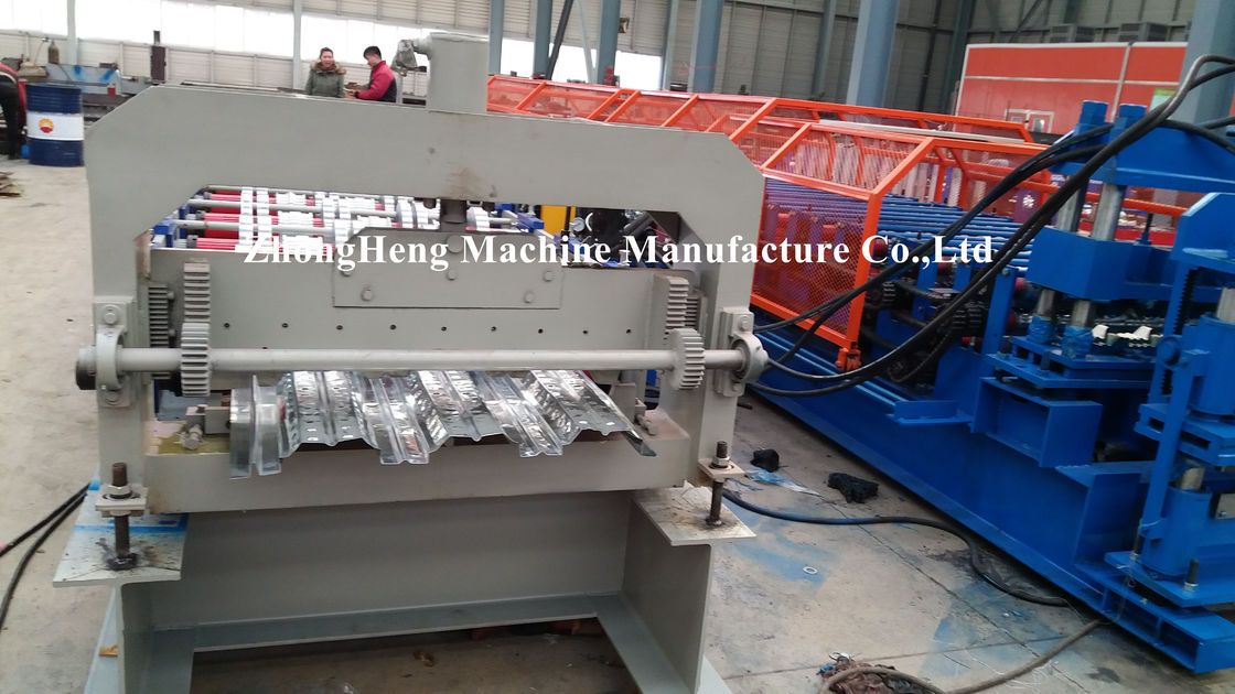 Galvanized Steel Floor Decking Steps Cold Roll Forming Machine / Equipment