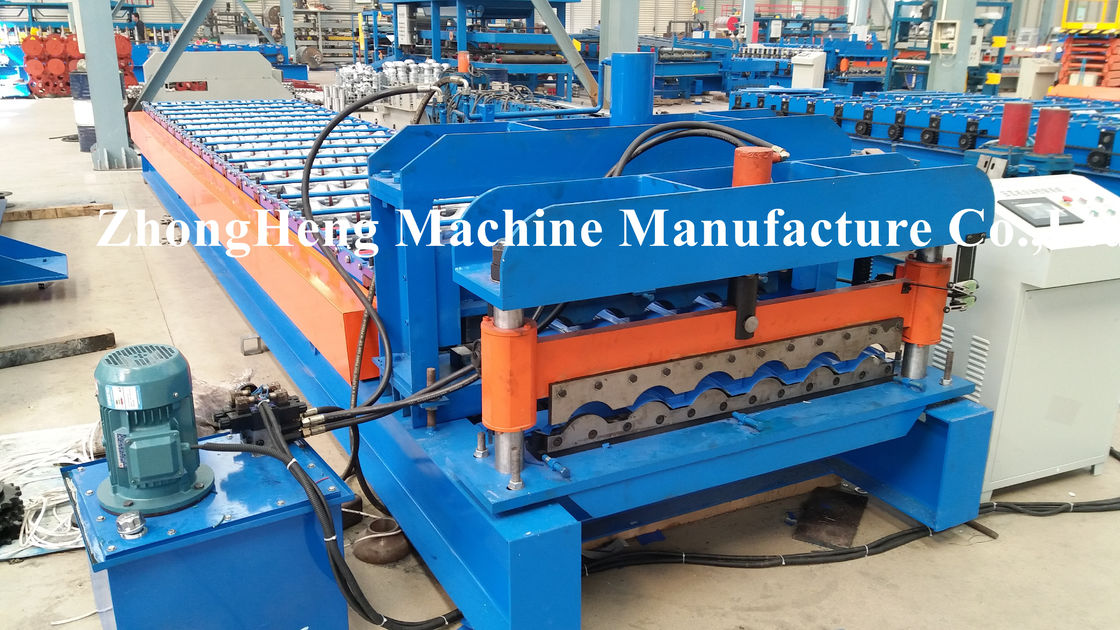 Roofing Sheet / Roof Tile Roll Forming Machine With Hydraulic Cutting System