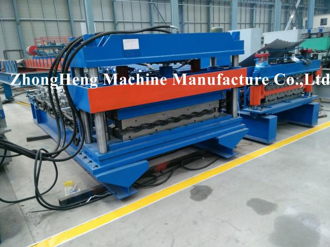 PLC Frequency control roofing sheet roll forming machine with 18 mm thickness midel plate
