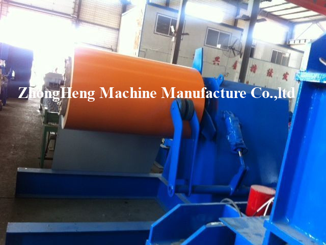 Auto Single Unrolling Horizontal Coil Hydraulic Decoiler Machine With Pressing Arm