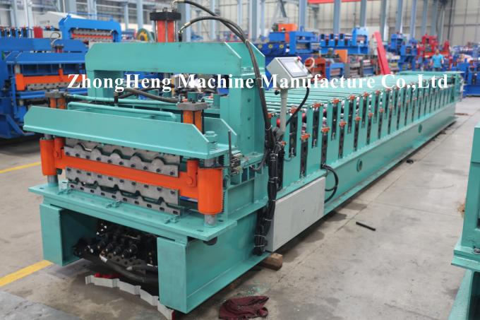CE Monia Type Glazed Tile Roll Forming Machine With Pressing / Cutting System