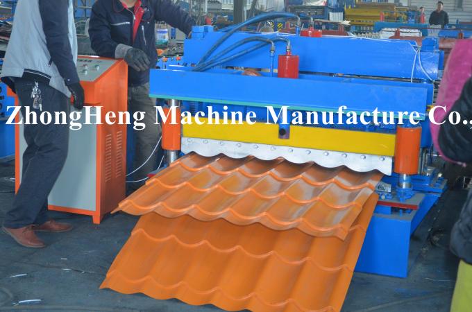 Automatic Roofing Arc Tile Roll Forming Machine With Curve Cutting Device SGS