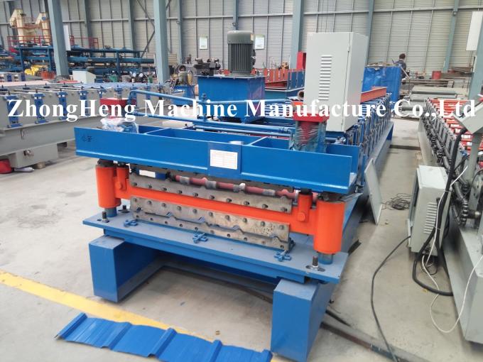 HIgh Speed Roof Tile / Roofing Sheet Roll Forming Machine With PLC Control System