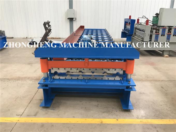 Corrugated 1008 And 1000 Trapezoidal Double Layer Roll Forming Machine With Hydraulic Precutter