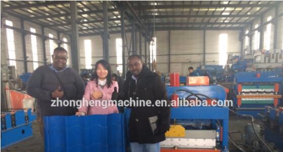 Hydraulic Wave Roof Glazed Tile Roll Forming Machine / Roll Form Equipment