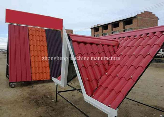 Roof Glazed Tile Roll Forming Machine 4 + 4kw With 0.3 - 0.6mm Thickness