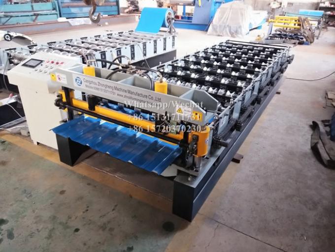 High Speed Roofing Sheet Roll Forming Machine With Motor Cutting Device