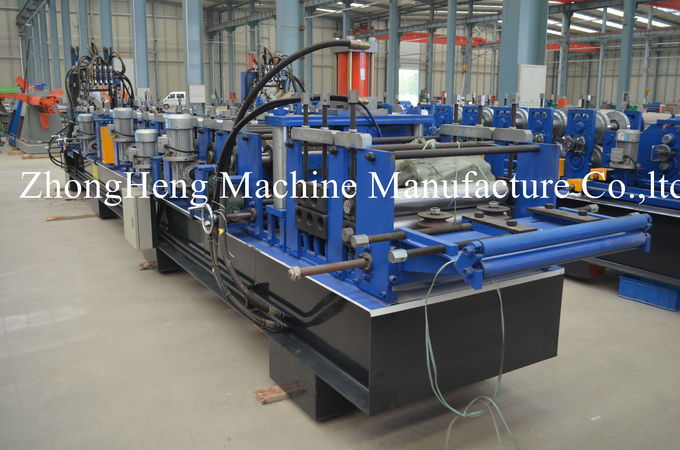 Hydraulic cutting Galvanized Steel C U Z Channel Roll Forming Machine for 3mm