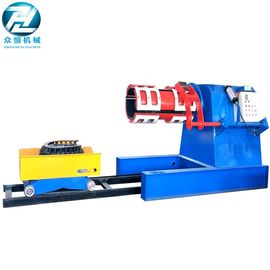 Blue Color Sheet Metal Decoiler For 10 Ton , Steel Decoiler 2 Years Warranty