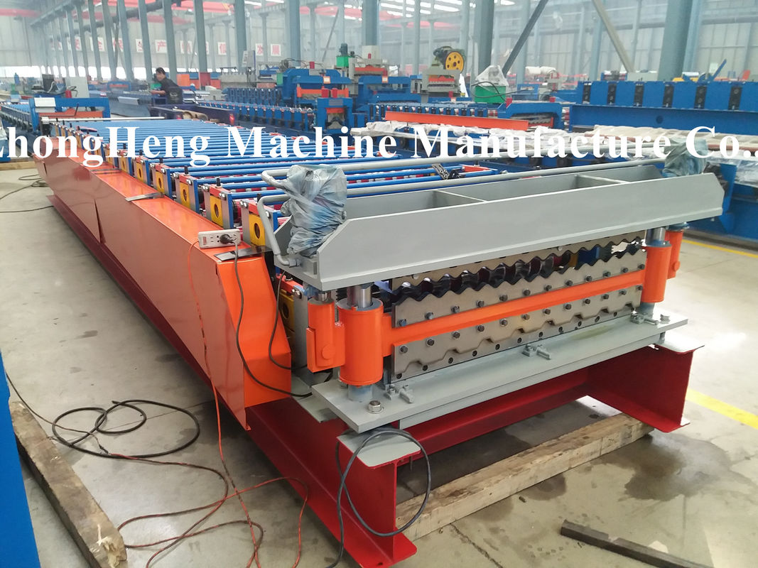 aluminum glazed trapezoidal tile sheet roof wall panel double layer roll forming machine