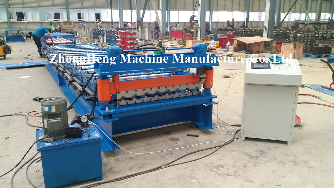 GI / PPGI Panel Roofing Sheet Roll Forming Machine , Metal Roll Forming Machines