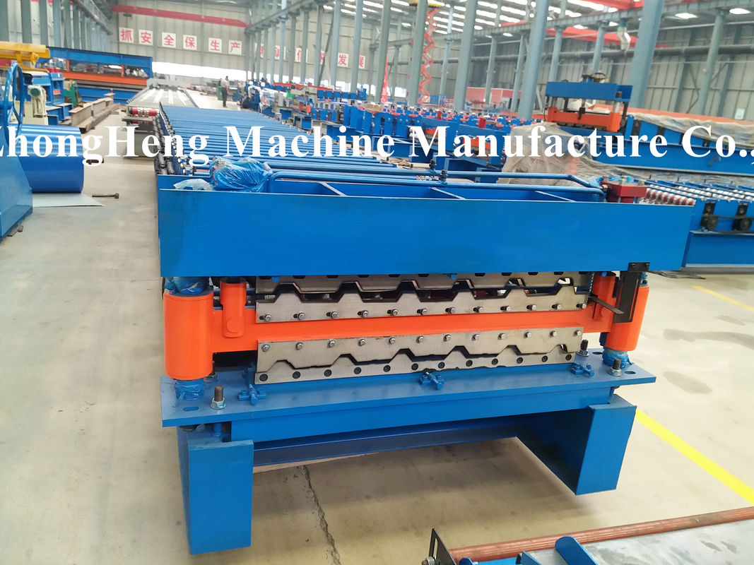 Trapezoidal and Ibr metal roof roll forming machine including decoiler and runout table