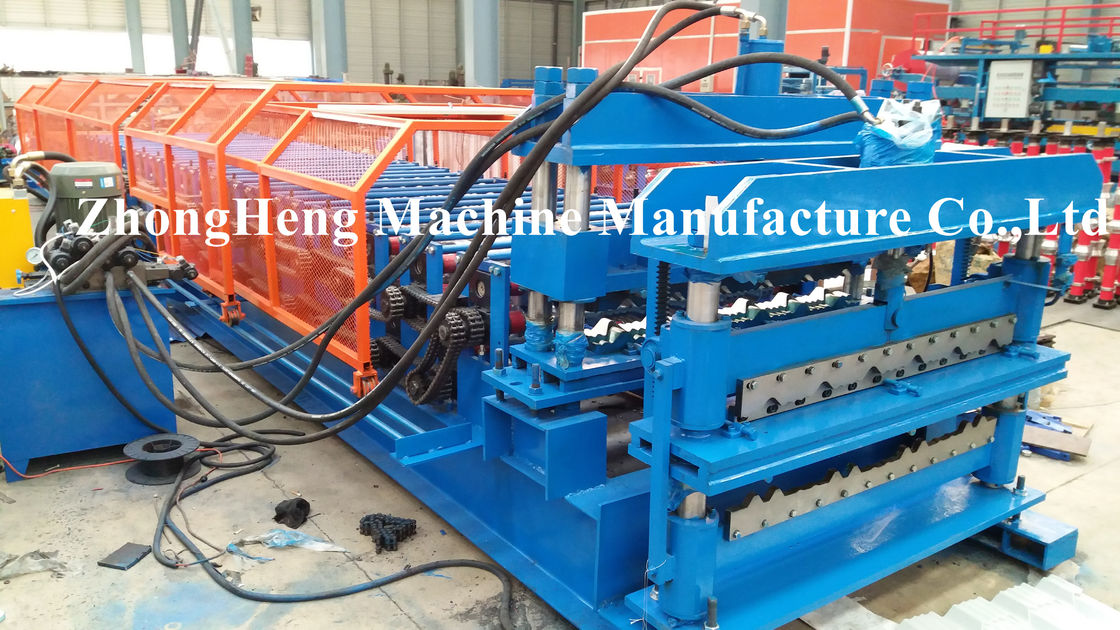 European Style Glazed Tile / Double Layer Roll Forming Machine , Partial Arc Color Steel Roof Tile Roll Forming Machine
